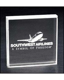 Acrylic award A6375 with engraving 3.75" x 3.75" 