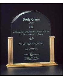 Acrylic award A6555 with engraving 8.63" x 9.38" 