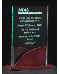 Acrylic award A6804 with engraving 4.875" x 6.5" 