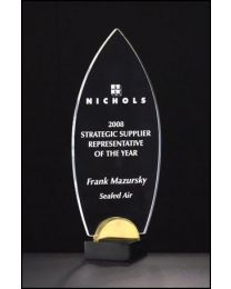Acrylic award A6810 with engraving 4" x 9.75" 