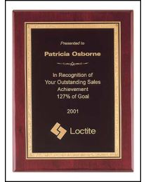 Engraved wall plaque P3806 7" x 9" for recognition 