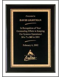 Engraved wall plaque P3816 7" x 9" for recognition 