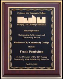Engraved wall plaque P4460 7" x 9" for recognition 